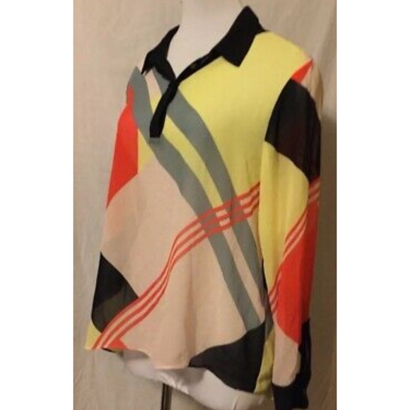 Cece Large vintage geometric design sheer blouse - Picture 3 of 6